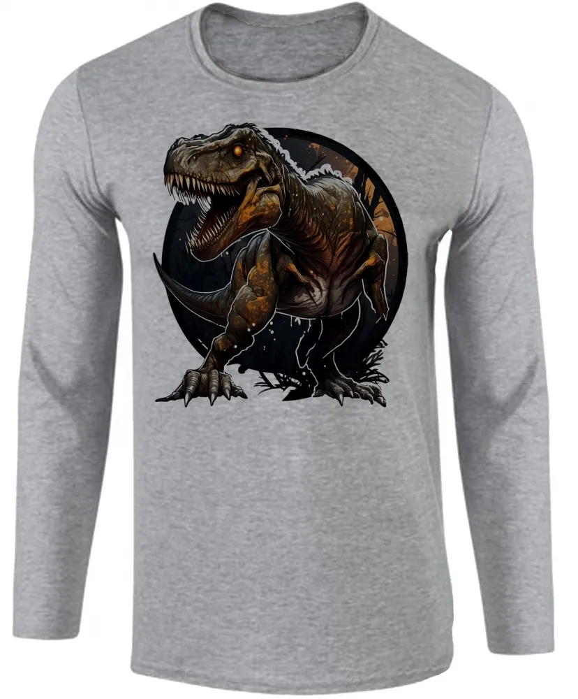 Camiseta manga longa Infantil ou Adulto dinossauro Rex Jurassic Imagem