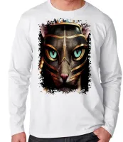 Camiseta manga longa Infantil ou Adulto Gato Egipicio egito piramide - Foto 3