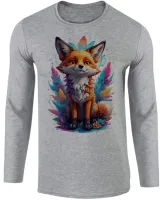 Camiseta manga longa Infantil ou Adulto Raposa fox colorida - Foto 2