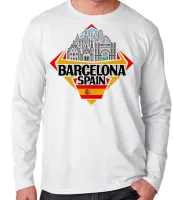 Camiseta manga longa Infantil ou Adulto Barcelona Espanha Lembrança - Foto 3