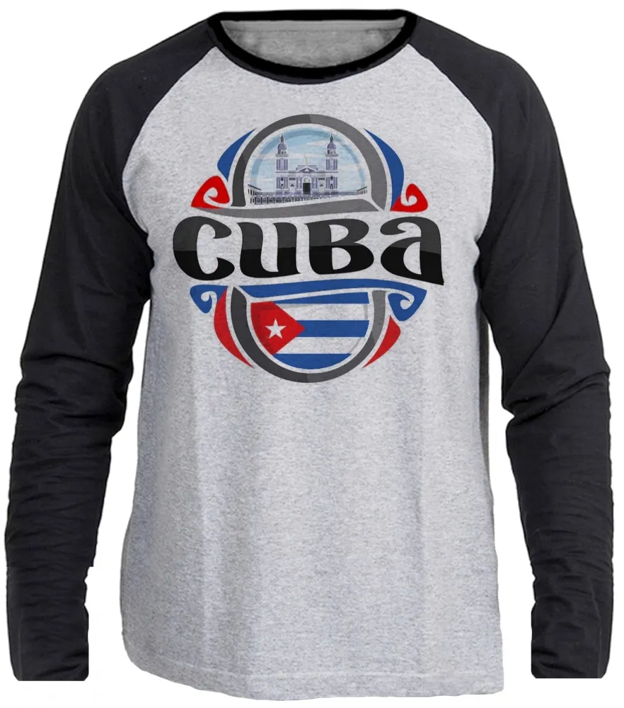 Camiseta manga longa Infantil ou Adulto Cuba lembrança havana
