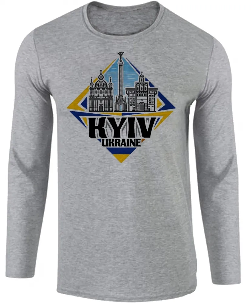 Camiseta manga longa Infantil ou Adulto Kiev Ucrania Lembrança