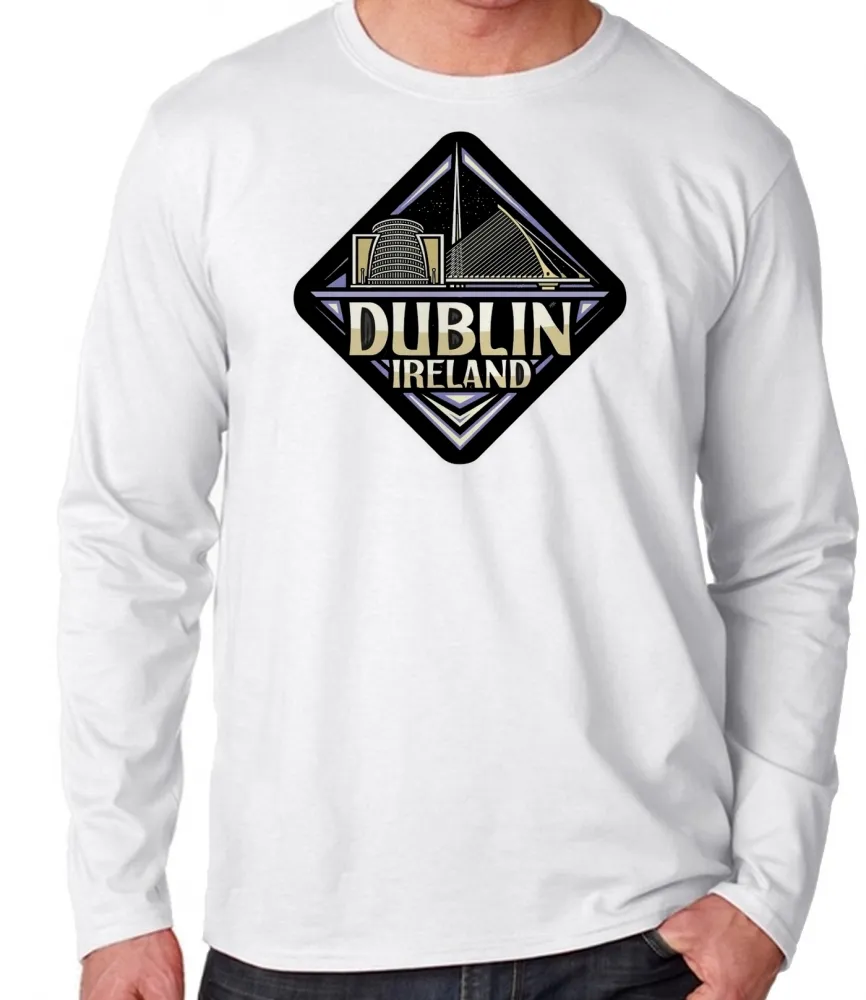 Camiseta manga longa Infantil ou Adulto Dublin Irlanda lembrança