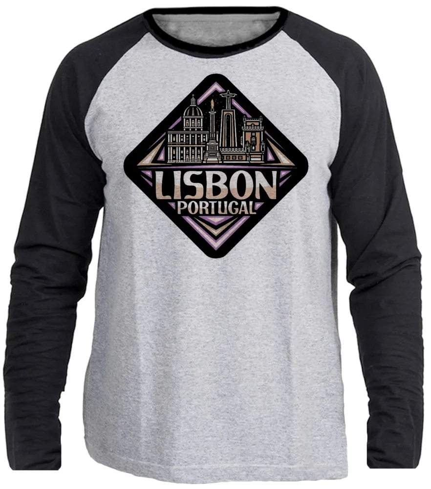Camiseta manga longa Infantil ou Adulto Lisboa Portugal lembrança