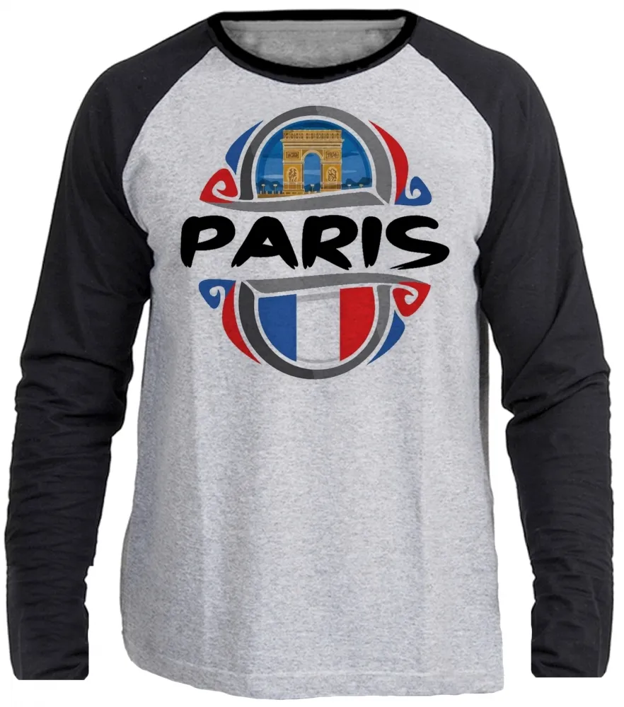 Camiseta manga longa Infantil ou Adulto Paris França Europa Imagem