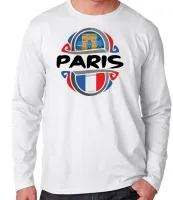 Camiseta manga longa Infantil ou Adulto Paris França Europa - Foto 3