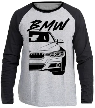 Camiseta manga longa Infantil ou Adulto Bmw 320i carro luxo