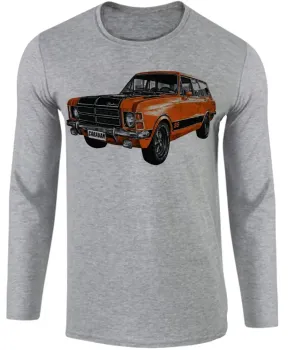 Camiseta manga longa Infantil ou Adulto Chevrolet caravan SS carro antigo
