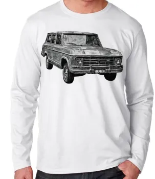 Camiseta manga longa Infantil ou Adulto Chevrolet Veraneio camionete antiga