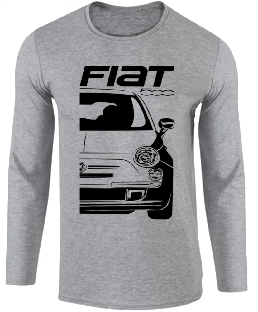 Camiseta manga longa Infantil ou Adulto Fiat 500 carro antigo 1967 Imagem