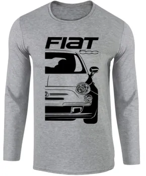 Camiseta manga longa Infantil ou Adulto Fiat 500 carro antigo 1967