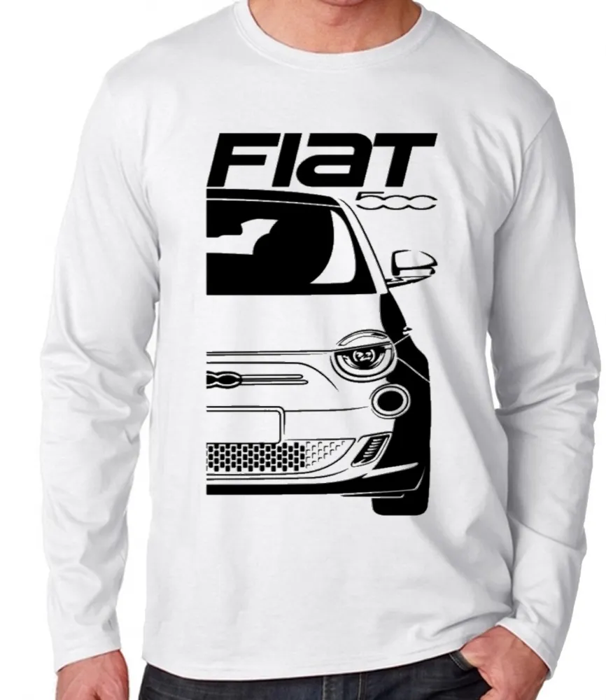 Camiseta manga longa Infantil ou Adulto Fiat 500 modelo novo Imagem