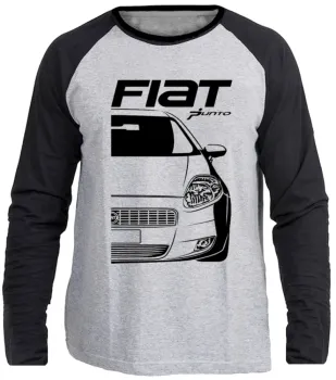 Camiseta manga longa Infantil ou Adulto Fiat Punto carro classico
