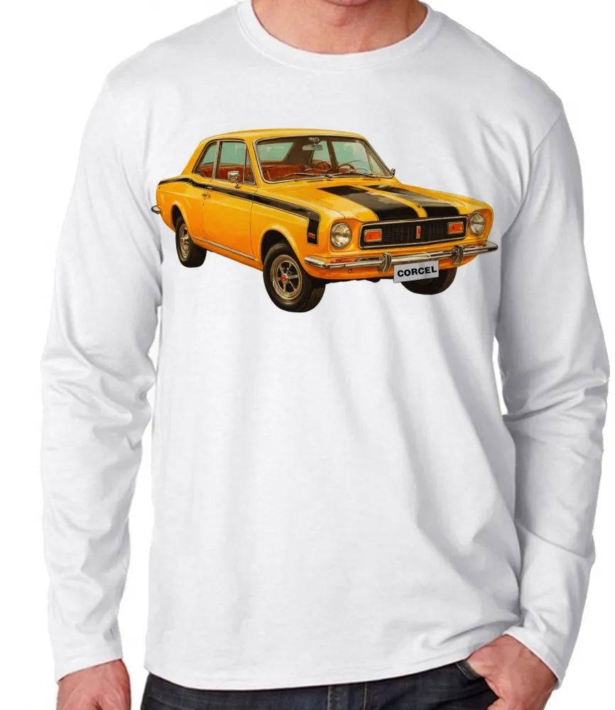 Camiseta manga longa Infantil ou Adulto Ford Corcel GT carro antigo