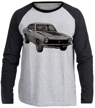 Camiseta manga longa Infantil ou Adulto Ford Maverick v8 carro antigo