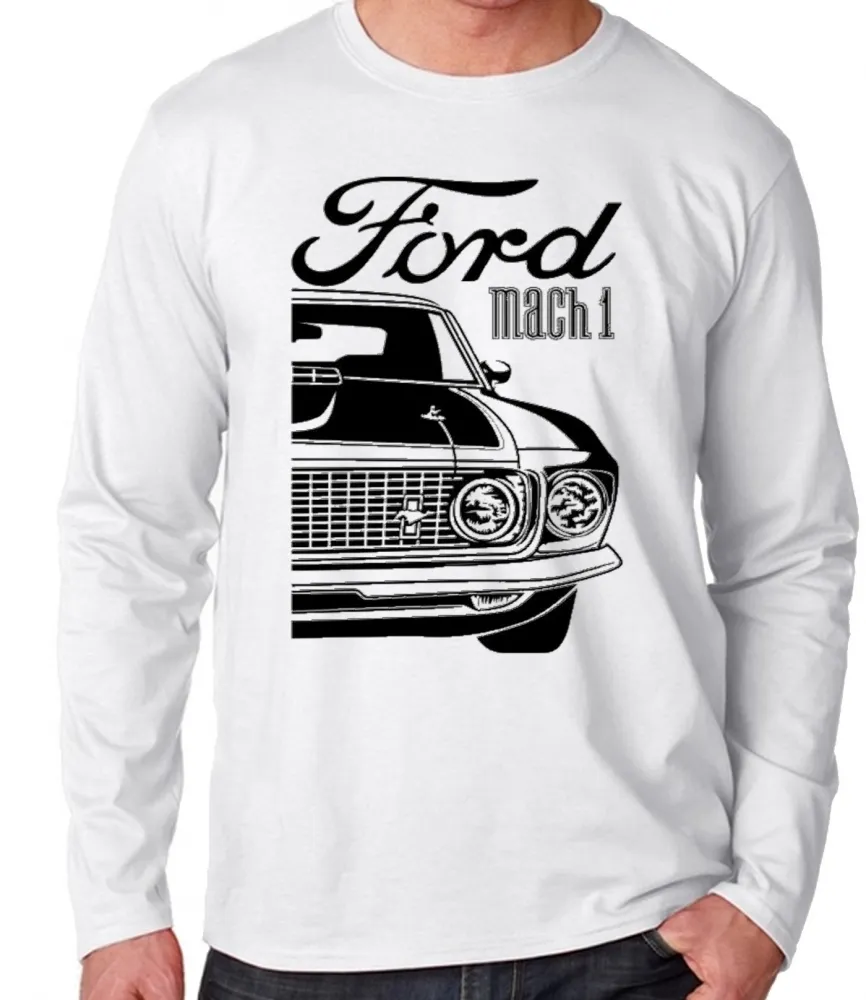 Camiseta manga longa Infantil ou Adulto Ford Mustang Mach 1