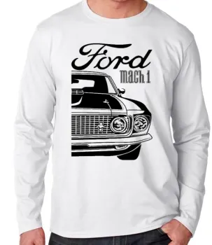 Camiseta manga longa Infantil ou Adulto Ford Mustang Mach 1