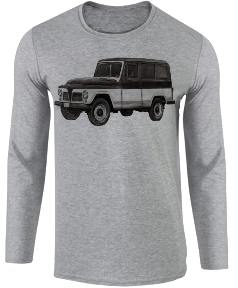 Camiseta manga longa Infantil ou Adulto Ford Rural Willys carro antigo