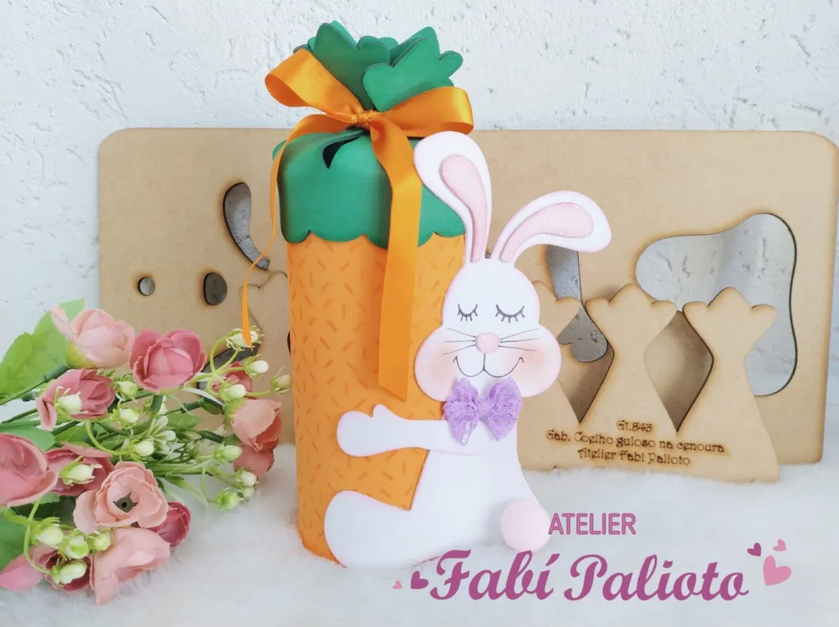 G1.843 Gabarito de Moldes  em MDF Goelho Guloso na Cenoura