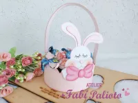 G1.844 Gabarito de Moldes  em MDF Goelho Guloso na Cesta