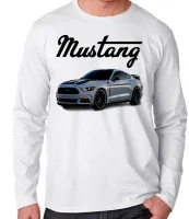 Camiseta manga longa Infantil ou Adulto Mustang carro muscle car - Foto 3