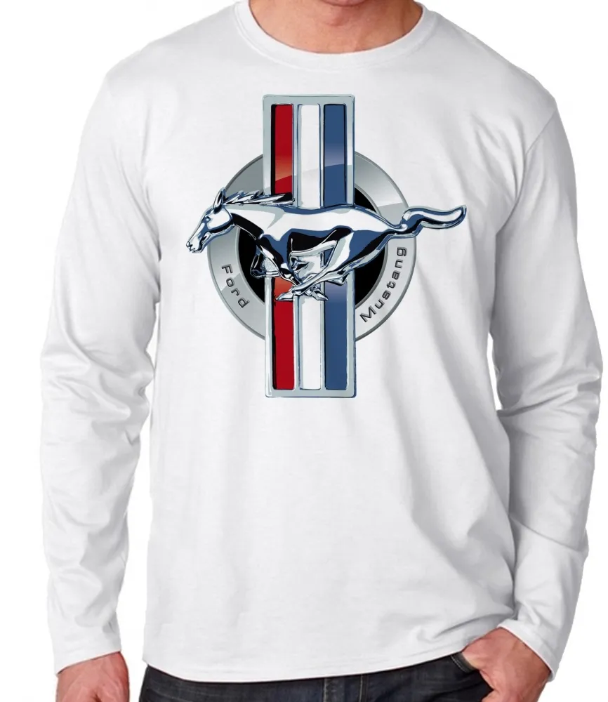 Camiseta manga longa Infantil ou Adulto Mustang cavalo ford