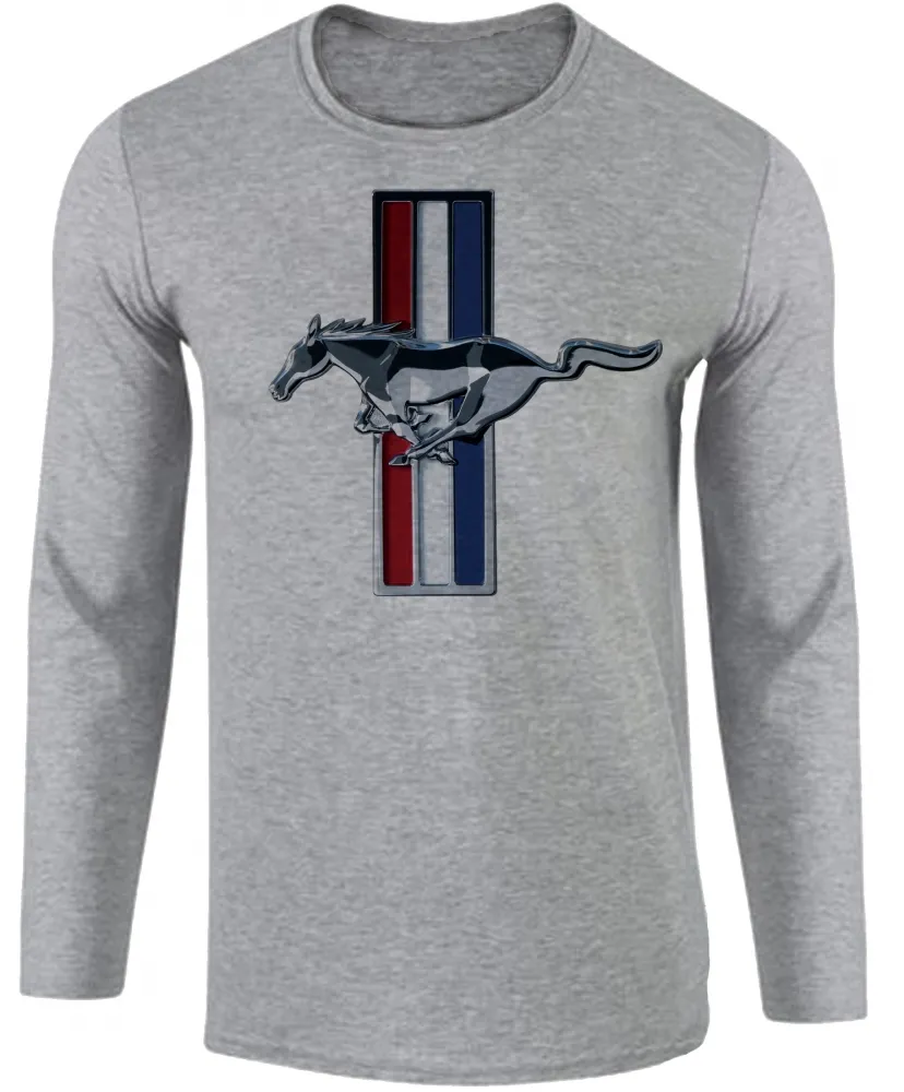 Camiseta manga longa Infantil ou Adulto Mustang cavalo ford Imagem