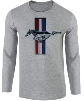 Camiseta manga longa Infantil ou Adulto Mustang cavalo ford