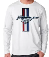 Camiseta manga longa Infantil ou Adulto Mustang cavalo ford - Foto 2