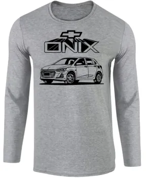 Camiseta manga longa Infantil ou Adulto Onix carro chevrolet - Foto 2