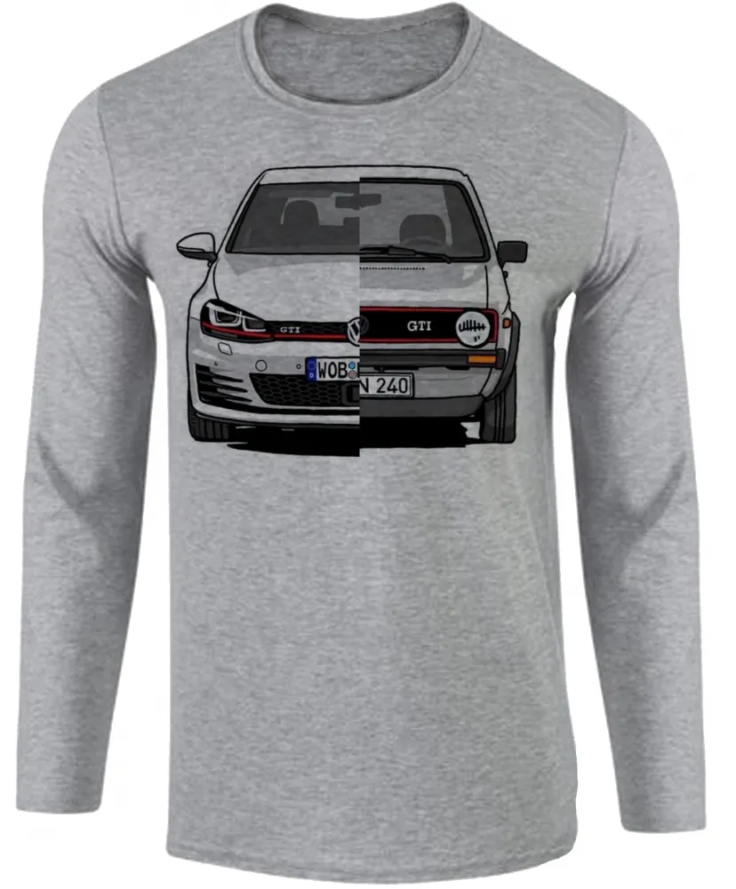 Camiseta manga longa Infantil ou Adulto Volkswagen golf gti antigo e novo