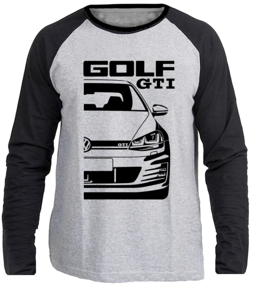 Camiseta manga longa Infantil ou Adulto Volkswagen golf gti esportivo