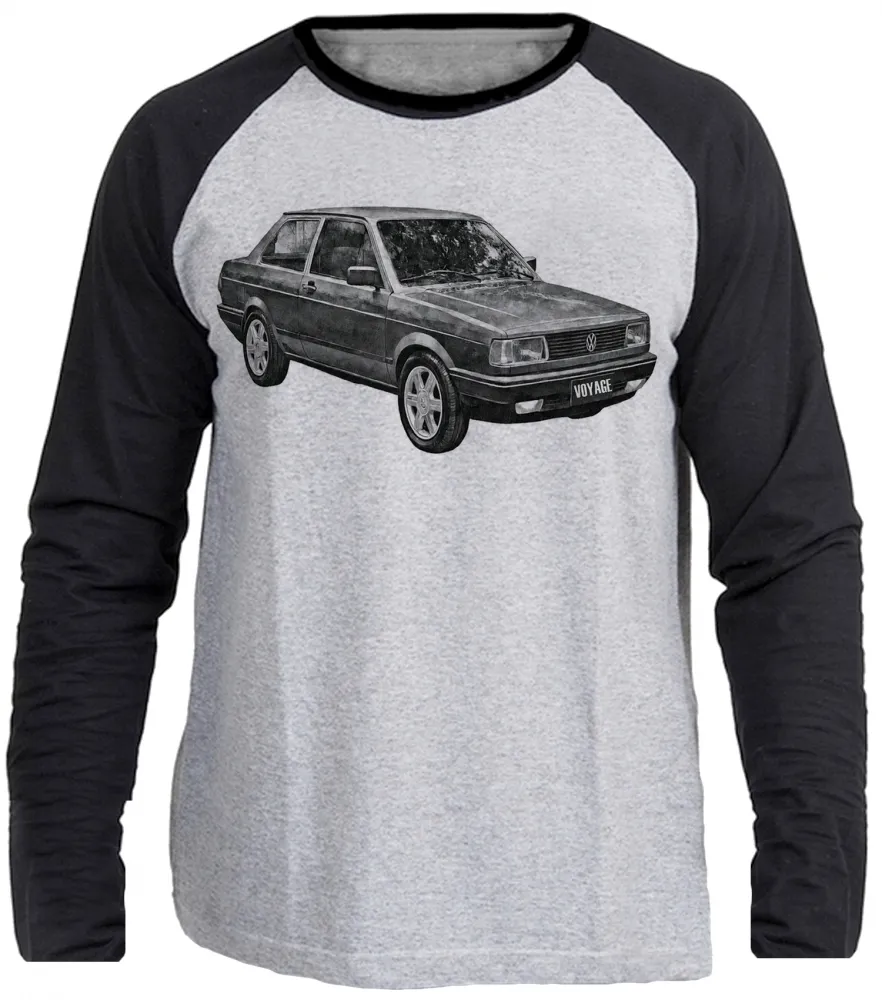 Camiseta manga longa Infantil ou Adulto Volkswagen Voyage quadrado