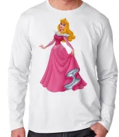 Camiseta manga longa Infantil ou Adulto Aurora bela adormecida princesa - Foto 3