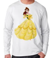 Camiseta manga longa Infantil ou Adulto Bela ea fera princesa da Disney - Foto 2