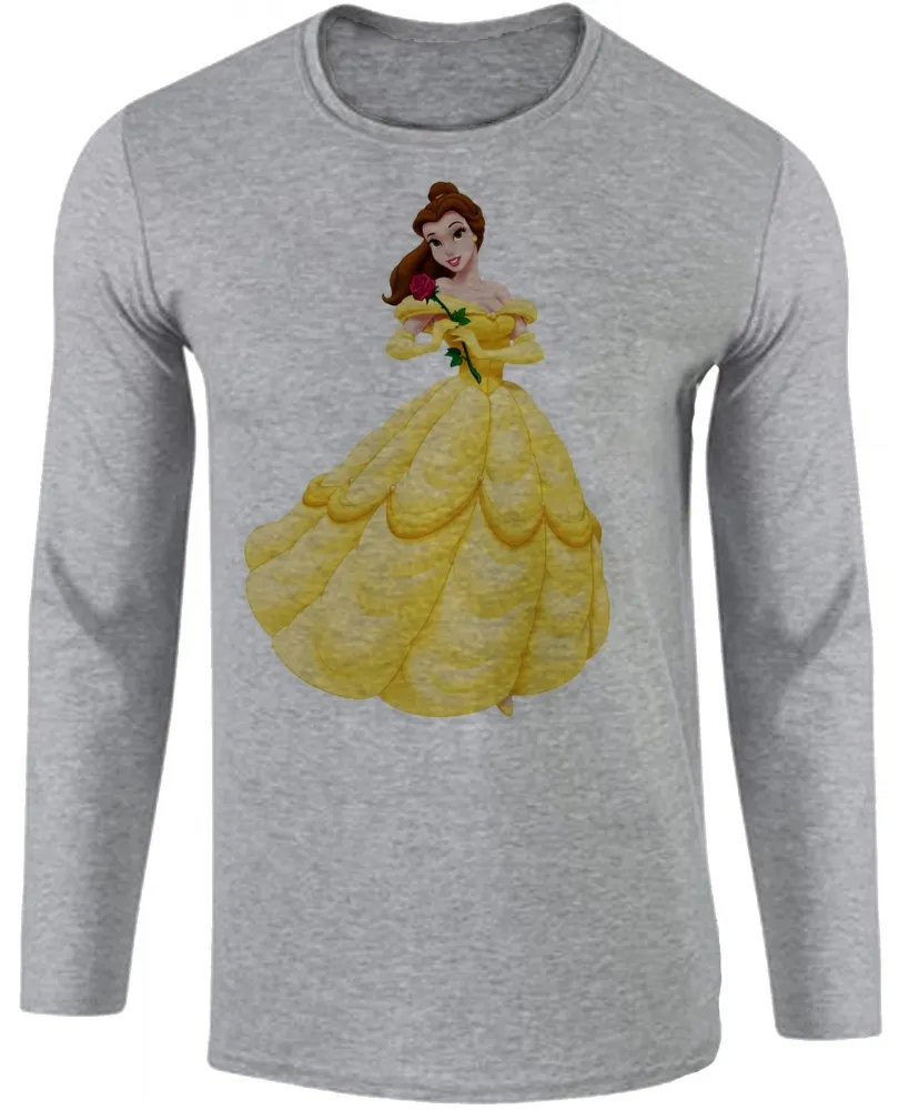 Camiseta manga longa Infantil ou Adulto Bela ea fera princesa da Disney Imagem