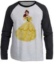 Camiseta manga longa Infantil ou Adulto Bela ea fera princesa da Disney - Foto 3