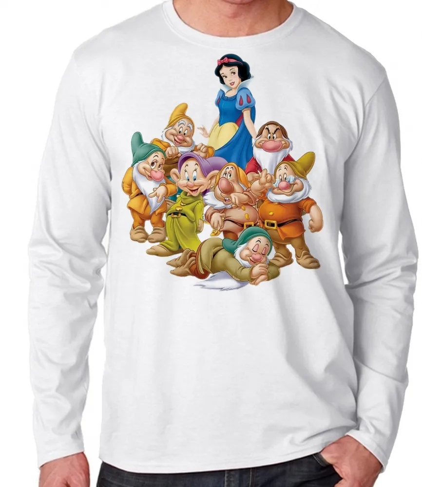 Camiseta manga longa Infantil ou Adulto Branca de neve 7 anões Imagem