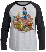 Camiseta manga longa Infantil ou Adulto Branca de neve 7 anões - Foto 3