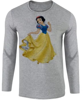 Camiseta manga longa Infantil ou Adulto Branca de neve princesa da maça