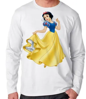 Camiseta manga longa Infantil ou Adulto Branca de neve princesa da maça - Foto 2