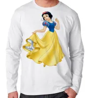 Camiseta manga longa Infantil ou Adulto Branca de neve princesa da maça - Foto 2