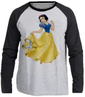 Camiseta manga longa Infantil ou Adulto Branca de neve princesa da maça - Foto 3