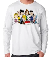Camiseta manga longa Infantil ou Adulto Charlie brow snoopy turma - Foto 3