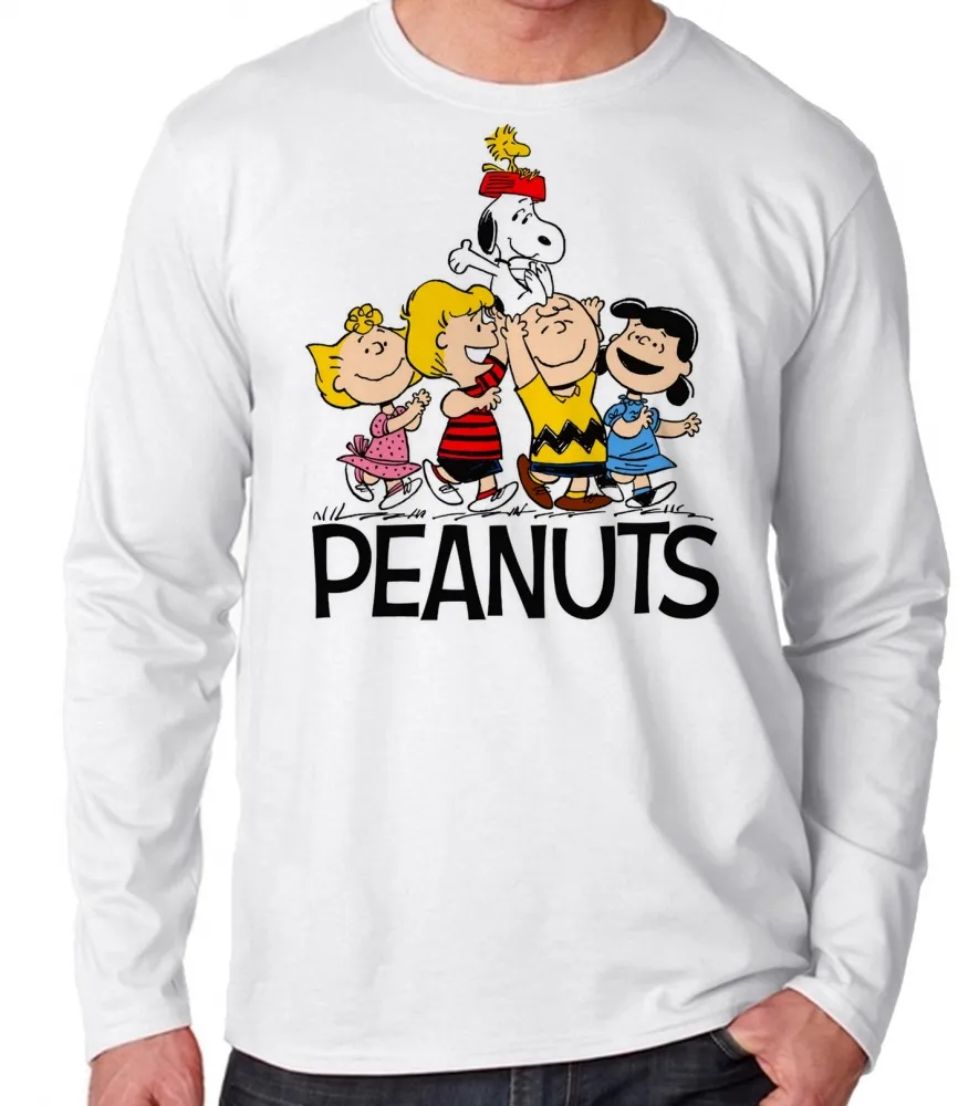 Camiseta manga longa Infantil ou Adulto charlie brown snoopy e turma Imagem
