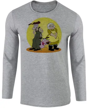 Camiseta manga longa Infantil ou Adulto Coragem cão covarde donos - Foto 2