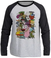 Camiseta manga longa Infantil ou Adulto Coragem cão covarde Vilão - Foto 3