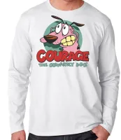 Camiseta manga longa Infantil ou Adulto Coragem cão dog cachorro - Foto 3