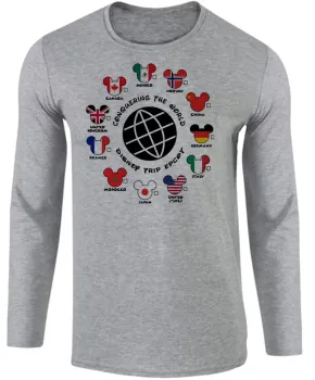 Camiseta manga longa Infantil ou Adulto Disney park paises mundo - Foto 2