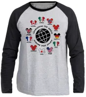 Camiseta manga longa Infantil ou Adulto Disney park paises mundo - Foto 3